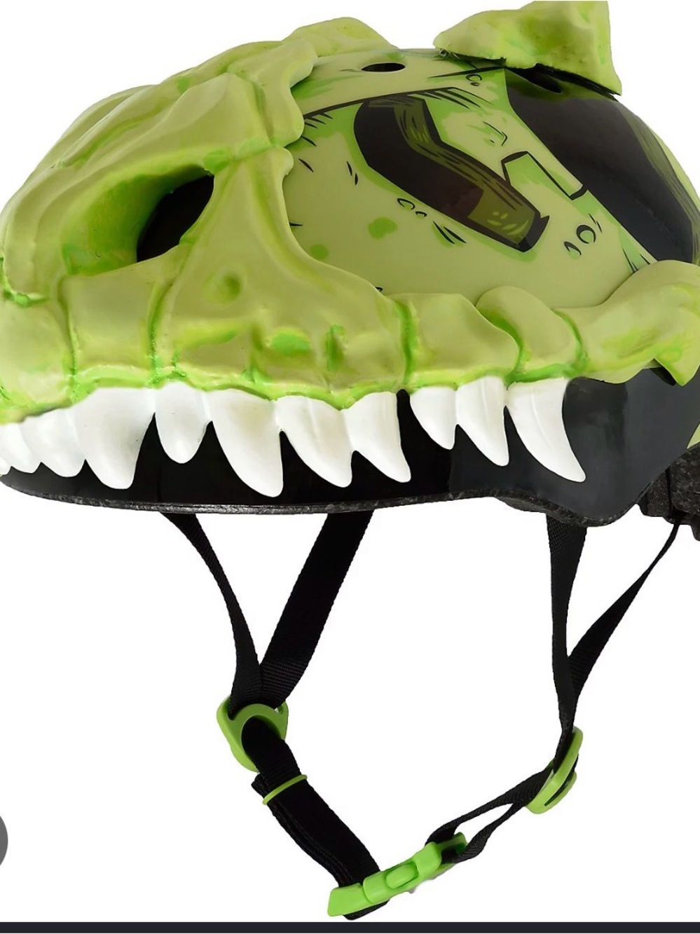 Kids Green Skull Bicycle Helmet - Protective Fun Design